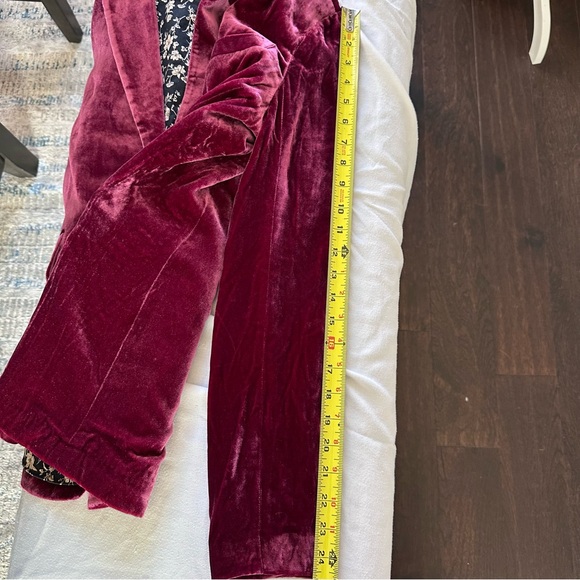 Sundance Silk Blend Boho Velvet Blazer Raspberry Pink Floral Lined Size 6 - Picture 14 of 14